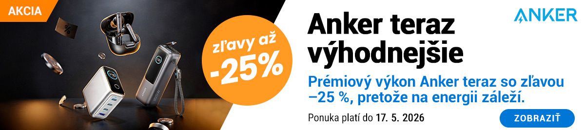 -25% zľava na vybrané produkty Anker