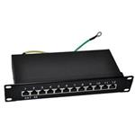 10" patch panel 1U/12p, STP cat5e, čierny