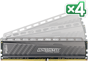 16GB DDR4-2666MHz Crucial Ballistix Tactical CL16 SRx8 DIMM, kit 4x4GB