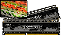 16GB kit DDR3 - 1600 MHz Crucial Ballistix Tactical Tracer CL8 UDIMM 1,5V, 2x8GB