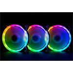 1stCOOL Fan KIT1, 3x RAINBOW RGB LED ventilátor 12cm + radič + diaľkové ovládanie