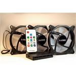 1stCOOL Fan KIT1, 3x RAINBOW RGB LED ventilátor 12cm + radič + diaľkové ovládanie