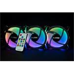 1stCOOL Fan KIT1, 3x RAINBOW RGB LED ventilátor 12cm + radič + diaľkové ovládanie