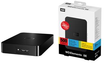 2,5" Ext. HDD WD Elements SE Portable 500GB USB 3.0 čierny