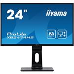 24" iiyama XB2474HS-B2: VA, FullHD@75Hz, 250cd/m2, 4ms, VGA, HDMI, DP, height, pivot, černý