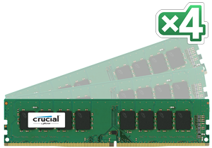 32GB DDR4 - 2133 MHz Crucial CL15 SR x8 DIMM kit, 4x8GB