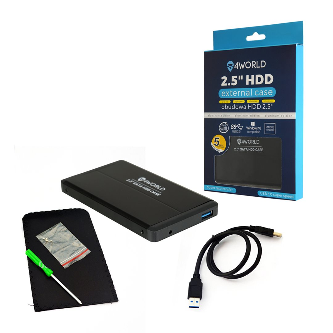 4World Externí box na HDD 2.5", USB 3.0