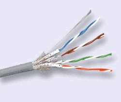 4World FTP 8 žilový kábel, Cat5, drôt, 1.0m, metráž, sivý