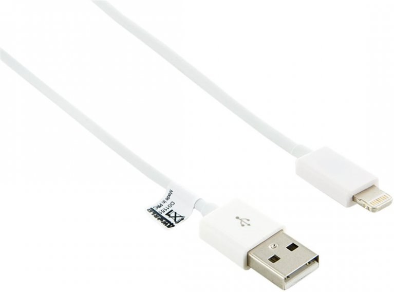 4World kábel USB 2.0 na lightning M/M, prepojovací, 1,0m biely