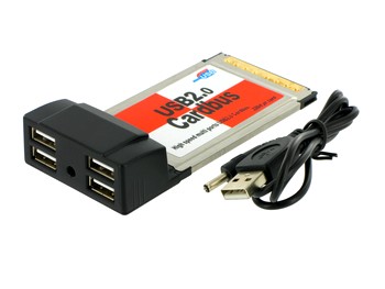 4World PCMCIA adapter USB 2.0 4-portový