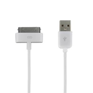4World USB2.0 Apple 30 pin kábel M/M, 1.0m, prepojovací, biely