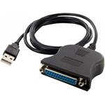 4World USB2.0A-LPT kábel M/F, 1.15m, čierny