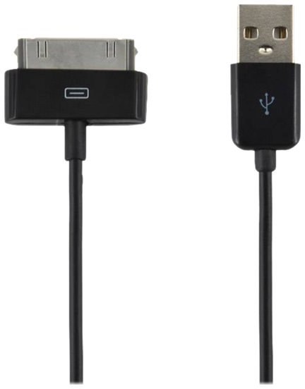 4World USB2.0A- pre iPad, iPhone, iPod prenos dát, nabíjanie, 1.0m, čierny