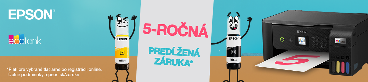 5-ročná záruka na EPSON tlačiarne ZDARMA