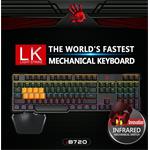 A4Tech Bloody B720, herná klávesnica, čierna, drôtová (USB), CZ, mechanická, podsvietená