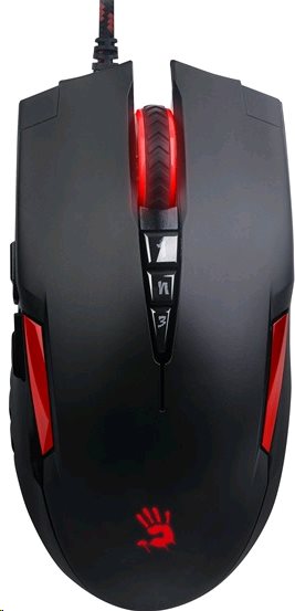 A4tech BLOODY V2MA hráčska myš, až 3200DPI, V-Track technologie, 160KB pamäť,USB, CORE 3,kovové podložky