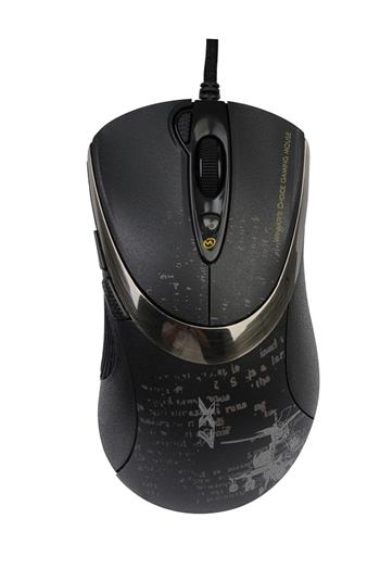 A4tech F4, V-Track herní myš, až 3000DPI, paměť 160kB, 7 tlačítek, USB, černá, nastavitelná váha