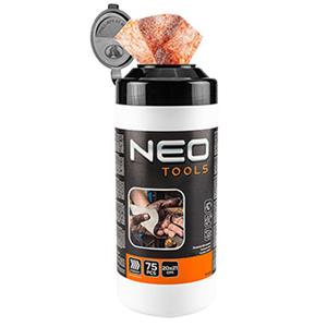 Abrazívne obrúsky z 10-408, umýv. rúk, čistenie povrchov a nárad,75 ks,20x21, NEO TOOLS