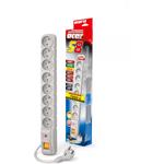 Acar S8, prepäťová ochrana (8 zásuviek), vypínač, 1.5m, biela, (rozbalené)