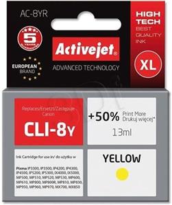 ActiveJet ink Canon CLI-8, žltá, 15 ml + chip
