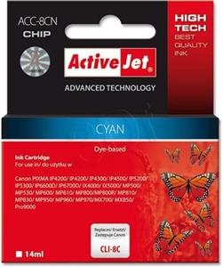 ActiveJet ink Canon CLI-8C, cyan, 14 ml, chip