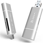Adam Elements, SD/micro SD čítačka kariet, USB + USB-C, strieborná