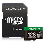 ADATA MicroSDXC karta 128GB Speed Plus, U3, C10, A2, V30 + SD adaptér