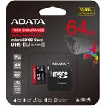 ADATA MicroSDXC karta 64GB High Endurance UHS-I C10 V30 A2 (R:100/W:80 MB/s) + SD adaptér