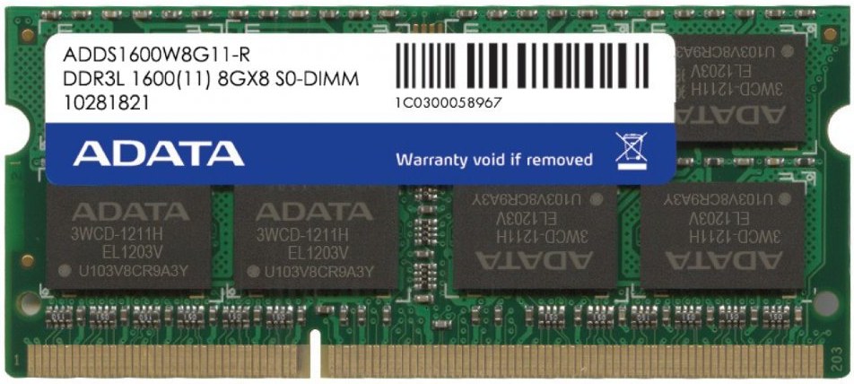 Adata Premier, 1600MHz, 8GB, DDR3L SODIMM