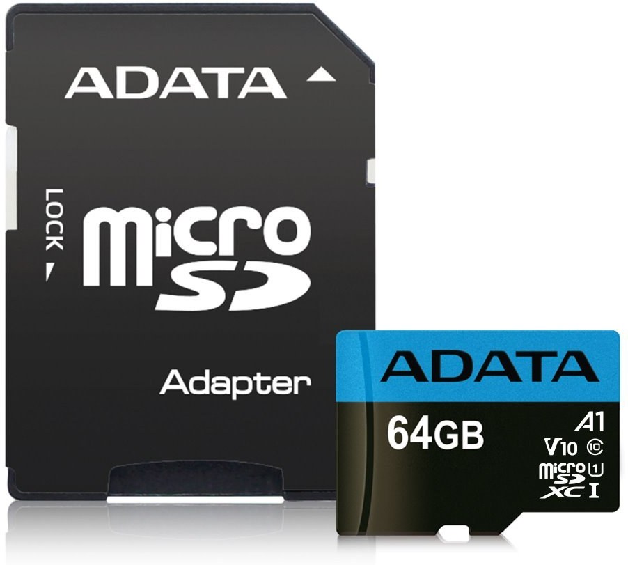 Adata Premier microSDXC, UHS-I U1, Class 10, V10, A1, 64 GB + adaptér