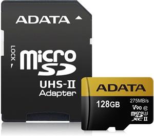 Adata Premier One microSDXC, UHS-II U3, Class 10, V90, 128 GB + adaptér