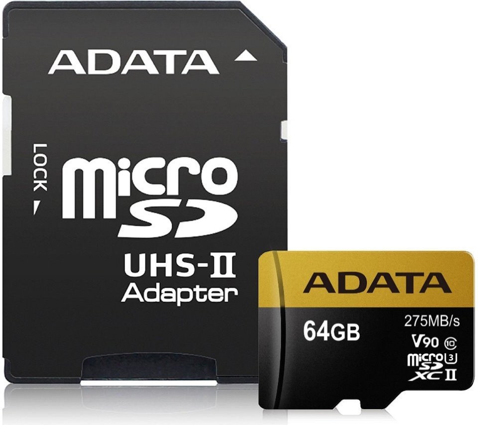 Adata Premier One microSDXC, UHS-II U3, Class 10, V90, 64 GB + adaptér