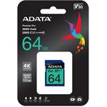 Adata Premier Pro SDXC, UHS-I U3, Class 10, V30, 64 GB