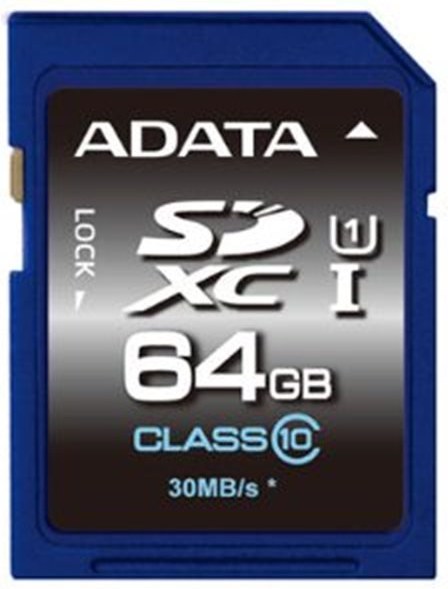 Adata Premier SDXC, UHS-I U1, Class 10, V10, 64 GB