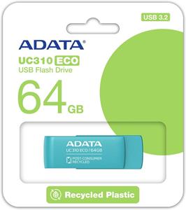 ADATA USB 64GB UC310E ECO, USB 3.2, zelená