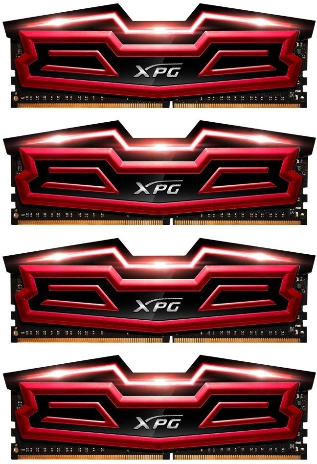 ADATA XPG Dazzle, 2400MHz, 64GB (4 x 16 GB), DDR4, červená