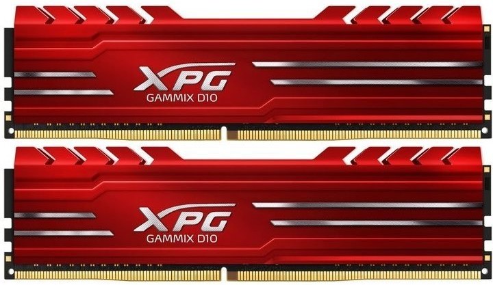 Adata XPG Gammix D10, DDR4, DIMM, 2666 MHz, 16 GB (2x 8 GB kit), CL16, červená