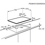 Aeg HKB75540NB Mastery, plynová varná doska 75 cm