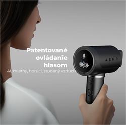 AENO AI ProDryer Fén HD5 čierny, 100km/h, Hlasové ovl., ionizátor, AI, NTC, Gravity/Infra senzor, 67 dB, LED