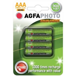 AgfaPhoto HR03900VE-4B, nabíjacie NiMH batérie AAA, 900mAh, blister 4ks