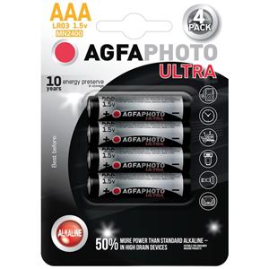 AgfaPhoto Ultra, alkalická batéria LR03 (AAA) 4 ks, blister