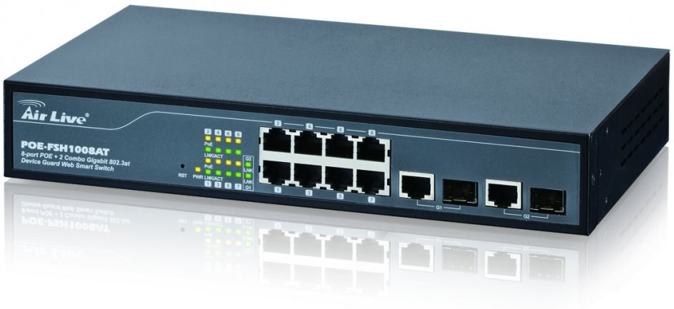 AirLive POE-FSH1008AT, 8xFE