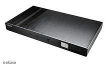 AKASA A-ITX24-M1B Galileo TU, Fanless Slim Thin Mini ITX Case, 2 x 2.5" Removable SSD/HDD (Total 4)and PCIe slot suppor