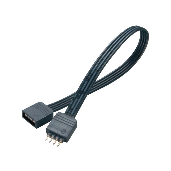 AKASA AK-CBLD01-20BK, predlžovací kabel pre LED pásik, 4pin, M/F, 20 cm