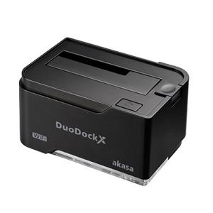AKASA externí box (DUODOCK X WIFI) pro 2,5" / 3,5"  SATA/USB 3.0/Wi-Fi, černý