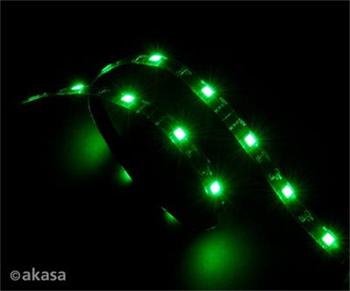 Akasa LED pásik Vegas, Molex 12V napájení, 60cm, zelený
