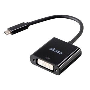 AKASA redukcia USB-C na DVI M/F, káblová 0,15m