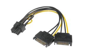 AKASA - SATA power na 6+2-pin (8 pin) PCIe adaptér