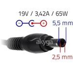 Akyga napájací adaptér pre Asus, HP, Toshiba, 65W, konektor 5,5 x 2,5 mm (bez sieťovej šnúry)