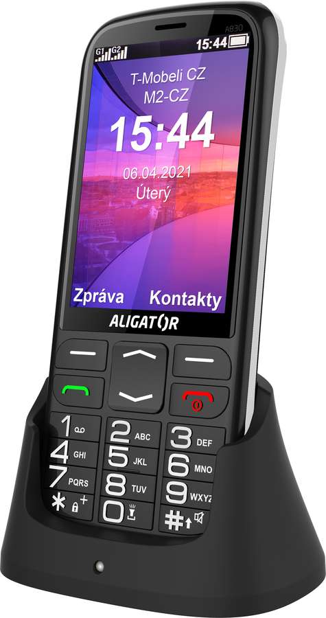 ALIGATOR A830 Senior, Dual SIM, čierny